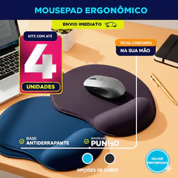 Mousepad Ergonômico Confort Desk Pad Grande Apoio Pulso Antiderrapante Escritório Gamer Confortavel