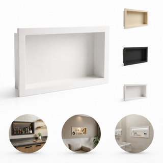 Nicho de Parede Para Banheiro Cozinha Embutir Sala Escritório Quarto Porta Shampoo Resistente Brilhoso 30x60cm Gerplast em Oferta na Shopee