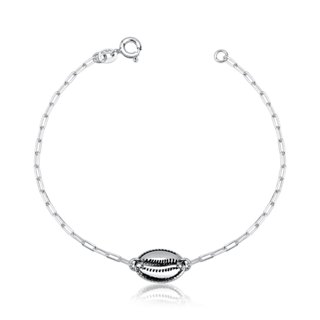 Pulseira Feminina de Prata 925 Elo Quadrado com Búzio em Oferta na Shopee