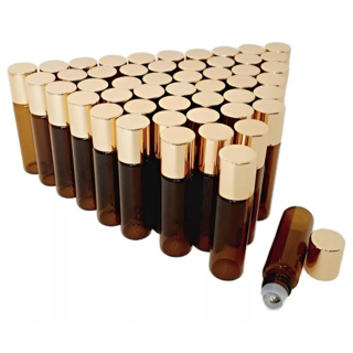 Frascos Vidro Âmbar Rollon De 5ml Tampa Dourada Óleo Roll-on Aromaterapia em Oferta na Shopee