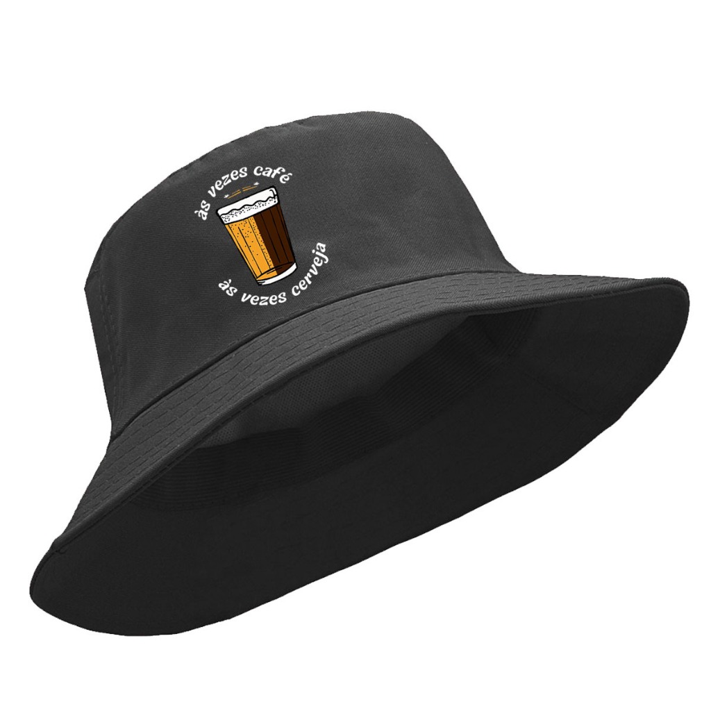 Chapéu praia Bucket Hat cata ovo As Vezes Café As Vezes Cerveja Frase