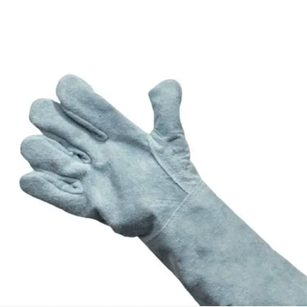 Luva Couro De Raspa Punho Cano Longo Proteção Segurança Para Pedreiro Soldador Epi em Oferta na Shopee