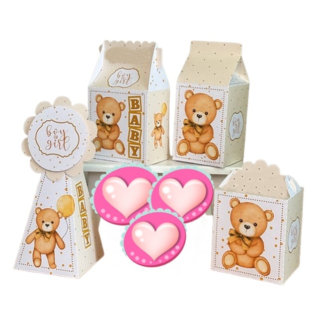 Kit 50 Itens Lembrancinhas Chá Revelação Festa chá de bebê - caixinhas para aniversário infantil - tag para tubete festa