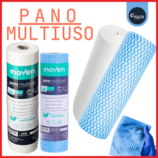 Pano Multiuso Para Limpeza 100 UN. Grande 28X50 Rolo Tipo Perfex Picotado Reutilizável em Oferta na Shopee