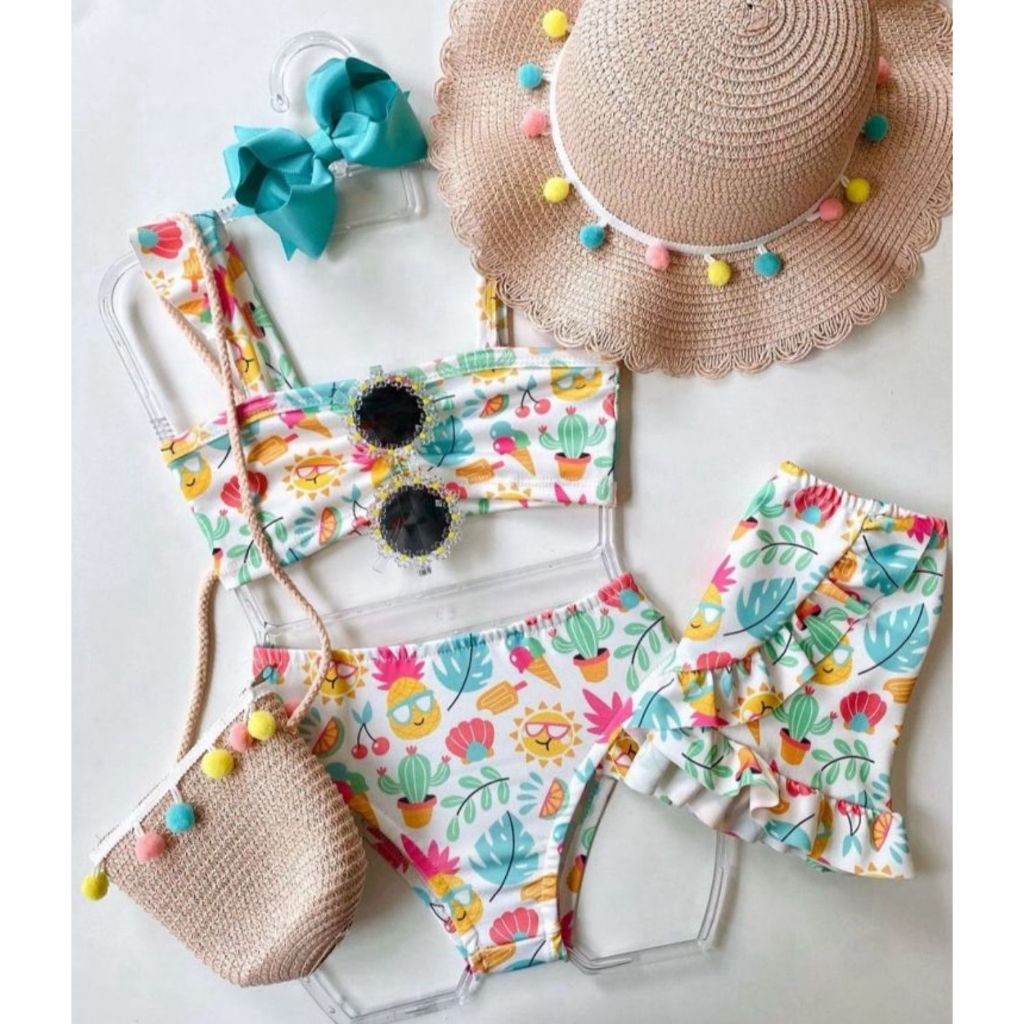 Biquini 3 peças infantil estampado — imagem 2 de 2
