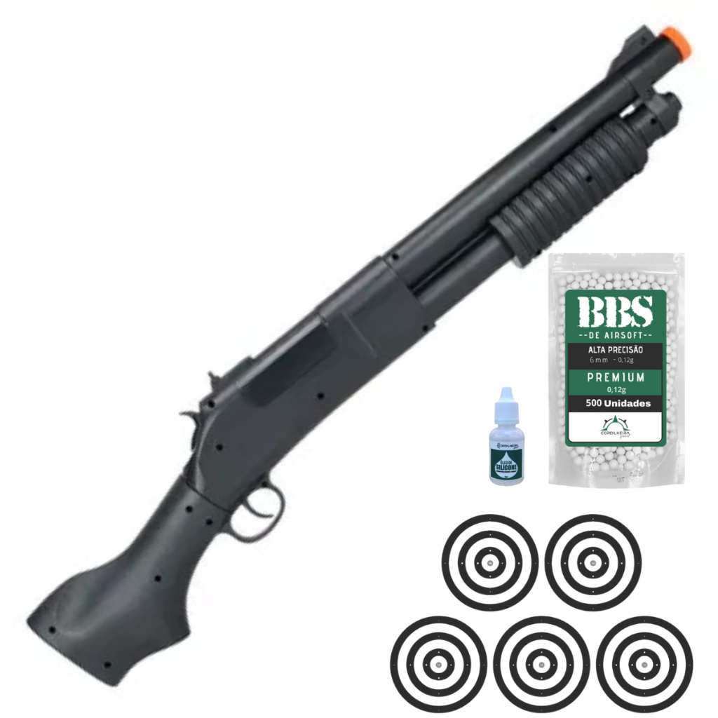 Rifle de Airsoft Shotgun Vg Pump Short Mola 6mm - Escolha seu kit em Oferta na Shopee