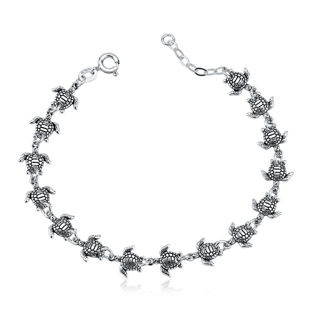 Pulseira tartarugas em prata 925 de bali em Oferta na Shopee