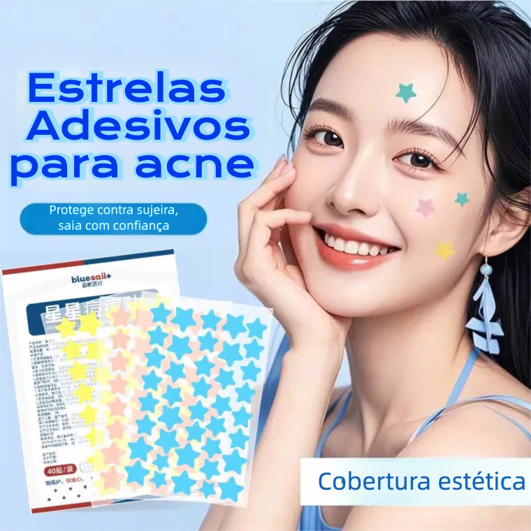 Kit 40/80/120/140 Patches Para Remoção De Acne Em Forma De Estrela -Adesivos De Cuidados Faciais Para Espinhas E Manchas em Oferta na Shopee