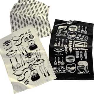 Kit 3 Panos de Copa Prato Cozinha Felpudo Alta Absorção Algodão Tamanho Grande 45x65 em Oferta na Shopee