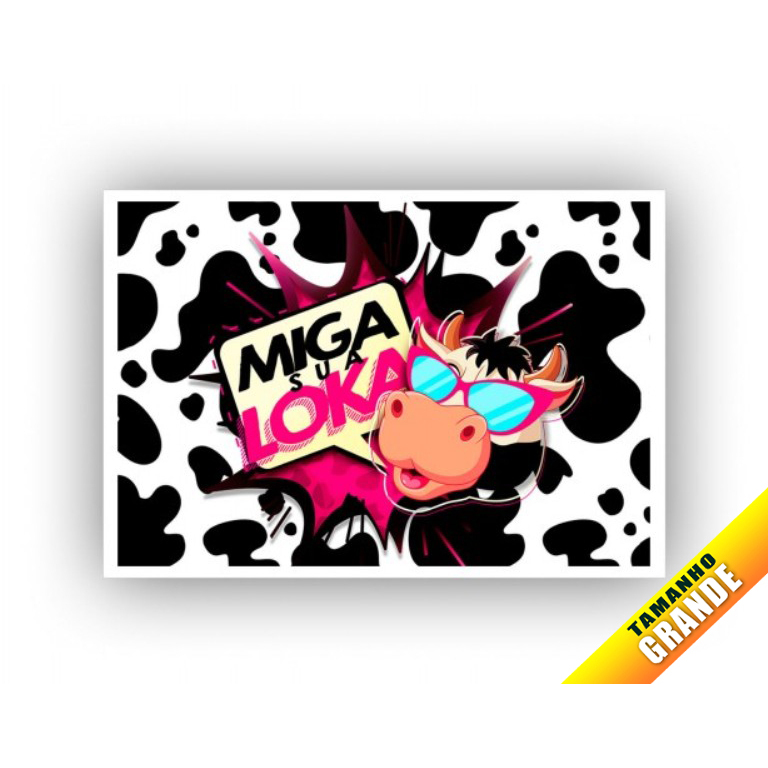 Papel Arroz Amiga Vaca Loka para Bolo Grande 30x40cm