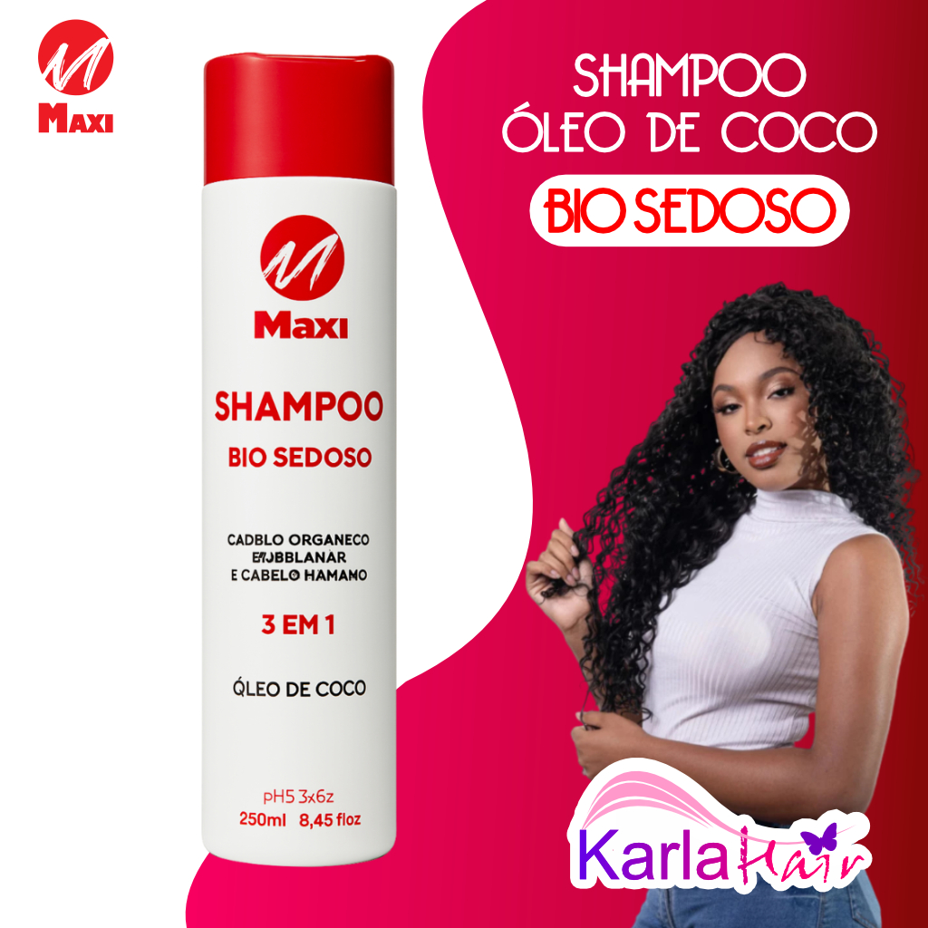 SHAMPOO BIO SEDOSO OLEO DE COCO 3 EM 1 FIBRAS ORGANICAS E BIO FIBRAS MAXI