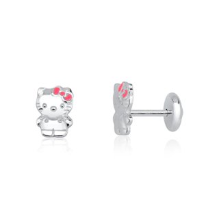 Brinco Infantil de Prata 925 Hello Kitty em Oferta na Shopee
