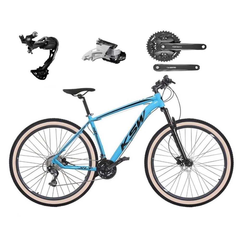 KSW XLT Aro 29 Bicicleta 27v Shimano Altus Alívio Freio Hidráulico Suspensão Faixa Bege