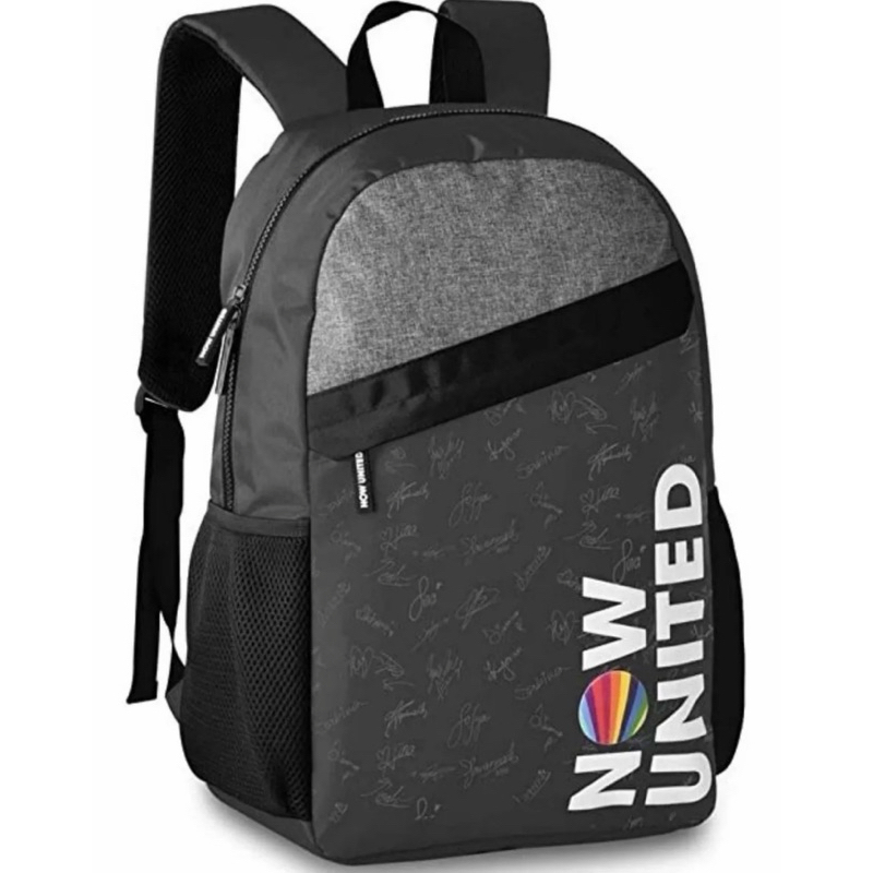 Mochila Escolar Plat1 Now United Nu3257 Preto Alças Acolchoadas 27L