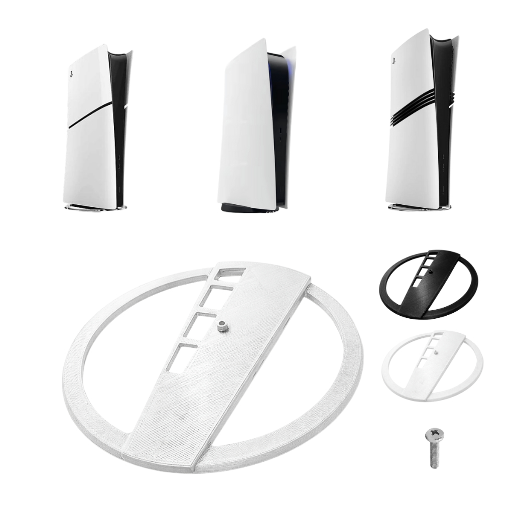 Suporte PS5 Vertical Base Circular 16cm Compatível Slim Fat Pro Digital/Disco PLA 5kg em Oferta na Shopee