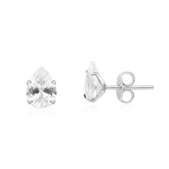 Brinco Zircônia Gota 6mm Prata 925