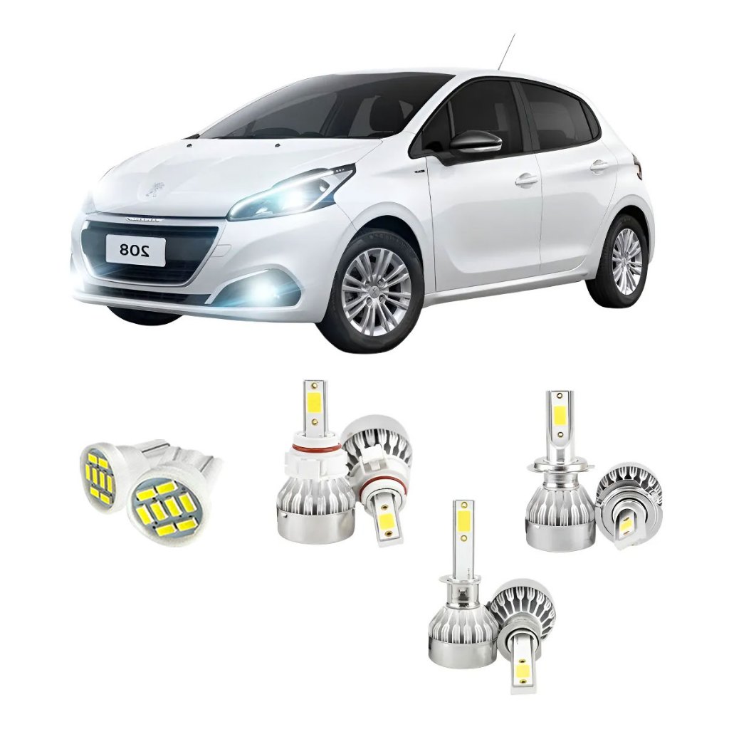 Lampadas Led Peugeot 208 2013 A 2019 H16 H1 H7 20000lm em Oferta na Shopee