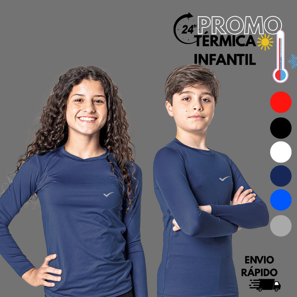 Camisa Termica UV Infantil  Blusa de Proteção Solar para Menino e Menina UV50