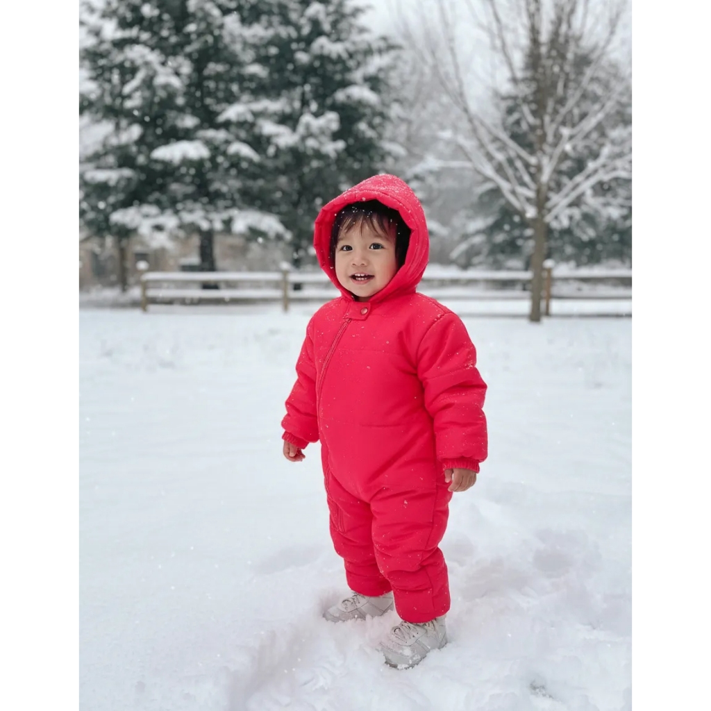 Macacão Acolchoado Bebê com Capuz Frio Intenso Inverno