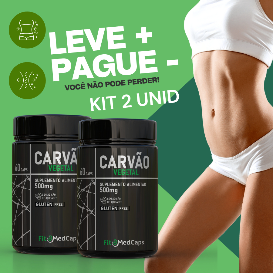 Kit Suplementos Alimentares 2 ou 3 Carvão Vegetal Saúde Energia Equilíbrio Diário