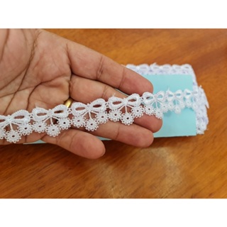 Renda Guipir Branca Bordado Laço Yl506 em Oferta na Shopee