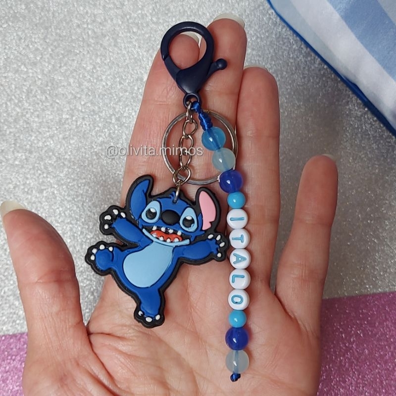 Chaveiro personagens Stitch, Minecraft, Sonic, heróis - PERSONALIZE COM SEU NOME | Chaveiro com nome para mochila estojo