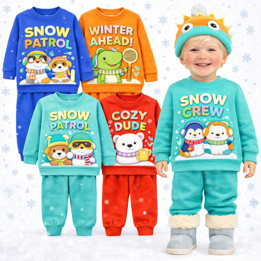 Kit Sortido 2 ou 6 Peças Conjunto Moletom Infantil Menino Inverno Conjuntos Masculino de Inverno Manga Longa Flanelado