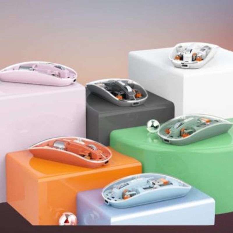 Mouse sem Fio Bluetooth 5.2 &amp Wireless 2.4Ghz USB C Recarregável DPI Ajustável Cores aleatórias em Oferta na Shopee