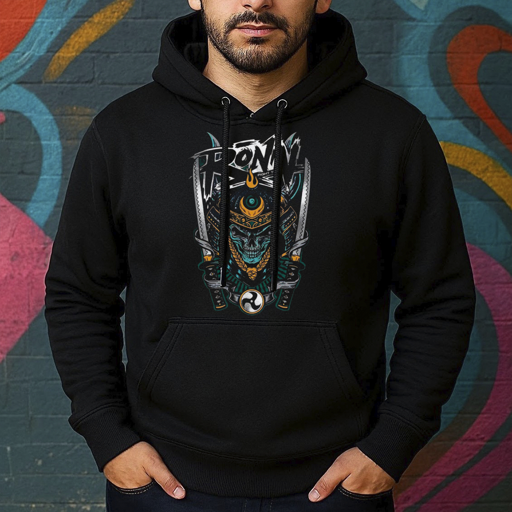 Blusa de Moletom Estampada Samurai Ronin Canguru Masculina Confortável Do Tamanho P ao GG