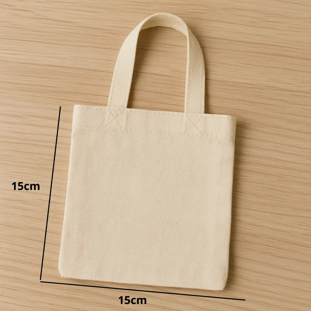 Kit com 10 ecobags 15x15cm LISA - 100% algodão cru
