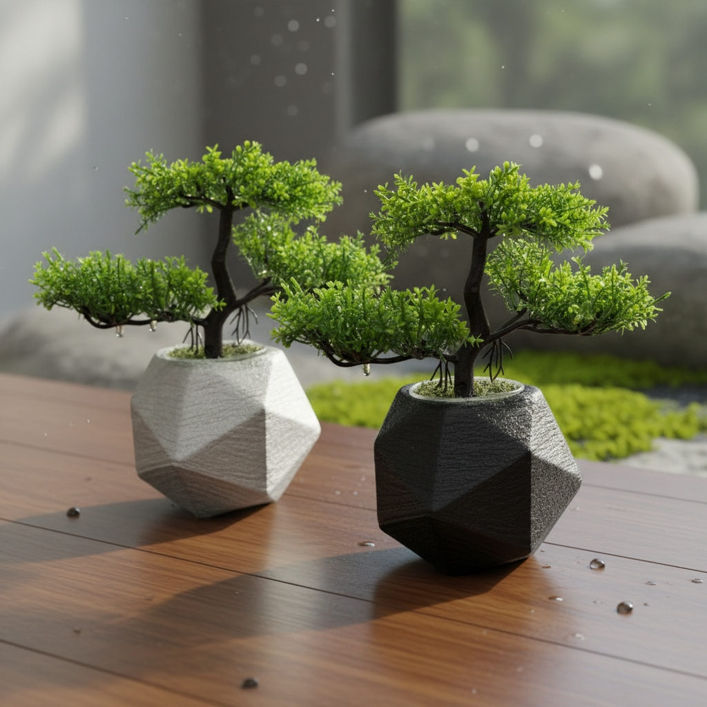 Vaso Esfera Diamante com Bonsai Artificial Luxo - Decoração Moderna Sofisticada para Sala  Escritório Ambiente Elegante em Oferta na Shopee