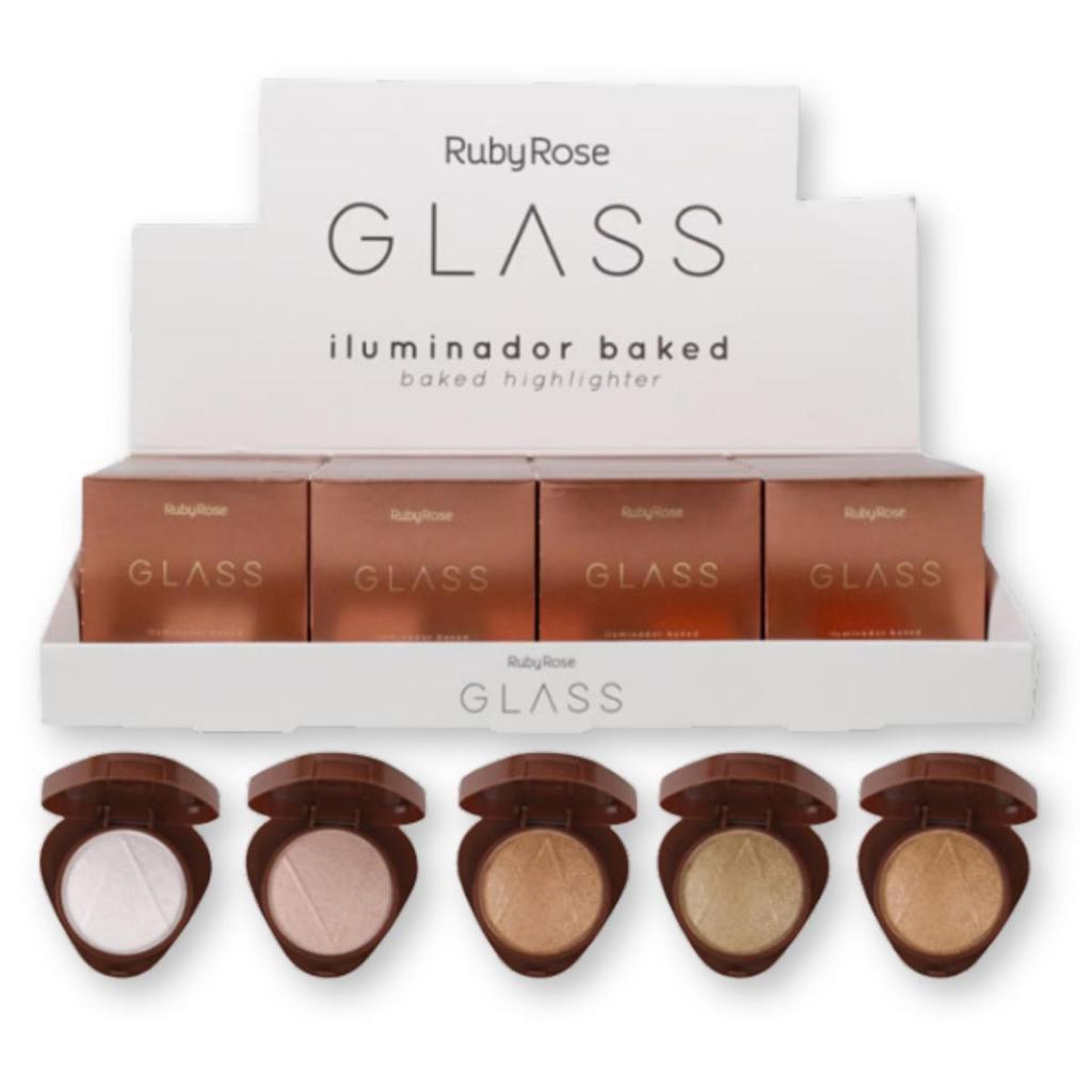 Iluminador Baked Glass Ruby Rose Glow Natural Alta Pigmentação