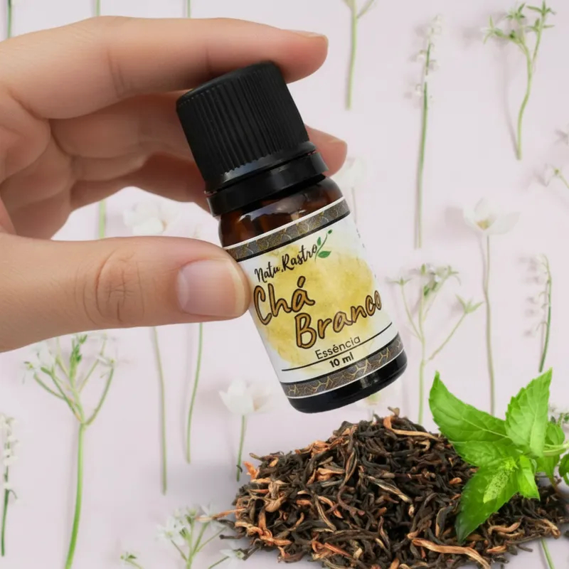 Essência Concentrada Chá Branco Natu.Rastro 10ml- remete minimalismo, conforto e elegância