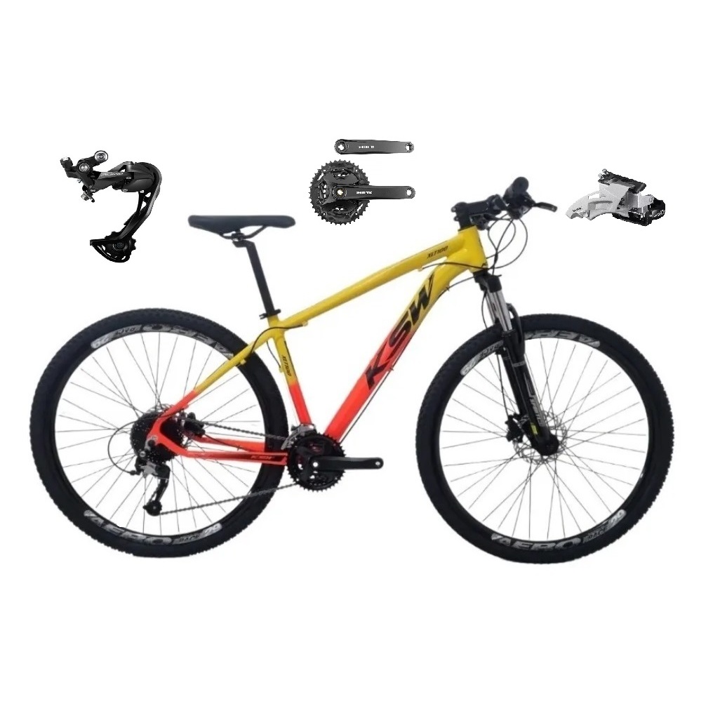 Bicicleta Aro 29 KSW XLT 27v Shimano Altus/Alívio Freio a Disco Hidráulico