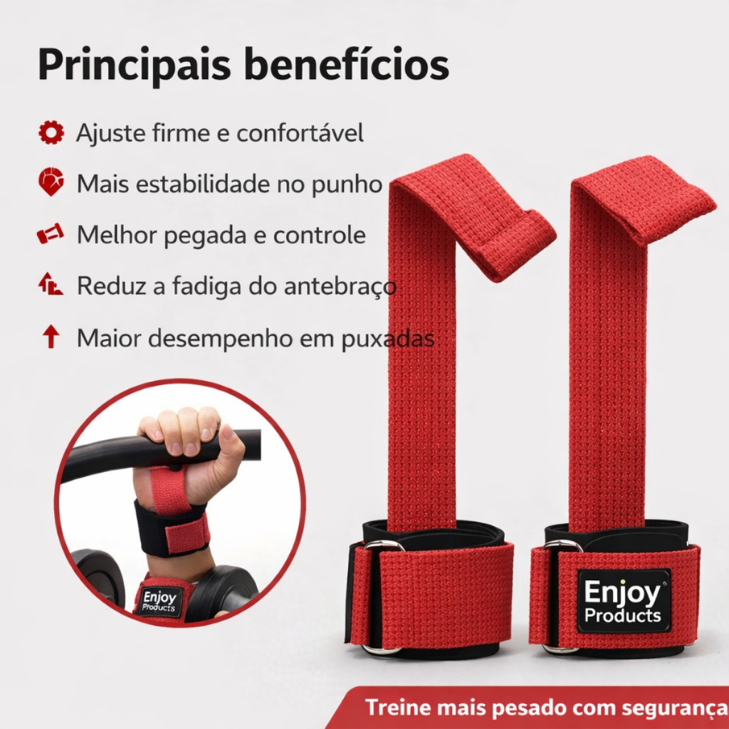 Detalhes do Straps com Munhequeira Profissional Crossfit e Academia