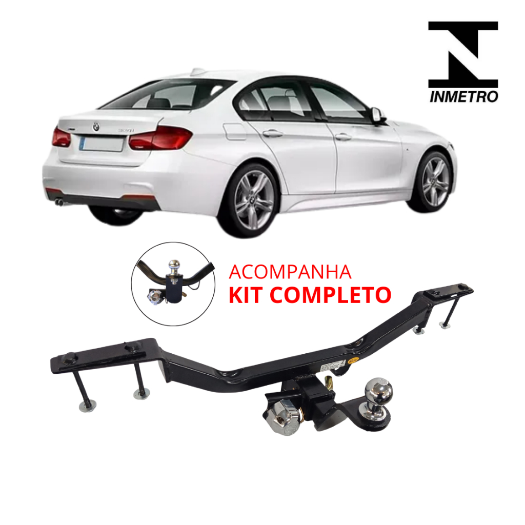 Engate Reboque Removível BMW 320i 320d GT 325i 328i 428i 2005 a 2018 Brucke Capacidade 700kg Inmetro