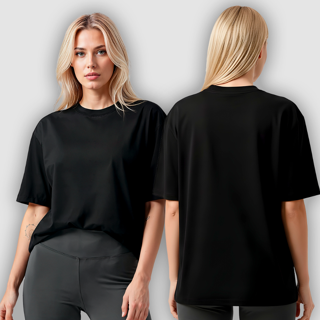 Camiseta Oversized Feminina Algodão Transpirável Confortável Academia Dia a Dia