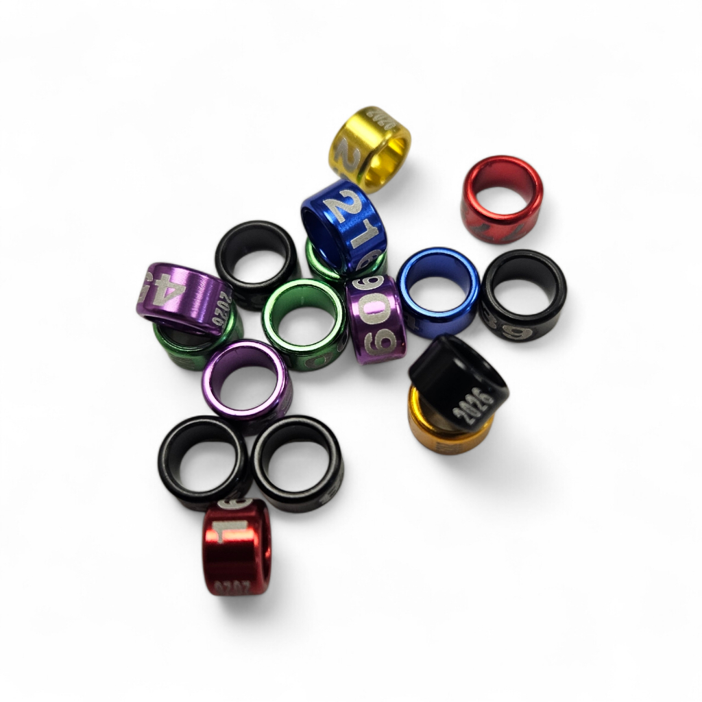 10 Anilhas Marcação C/ Ano Gravado - 7.0mm Fechada RING NECK