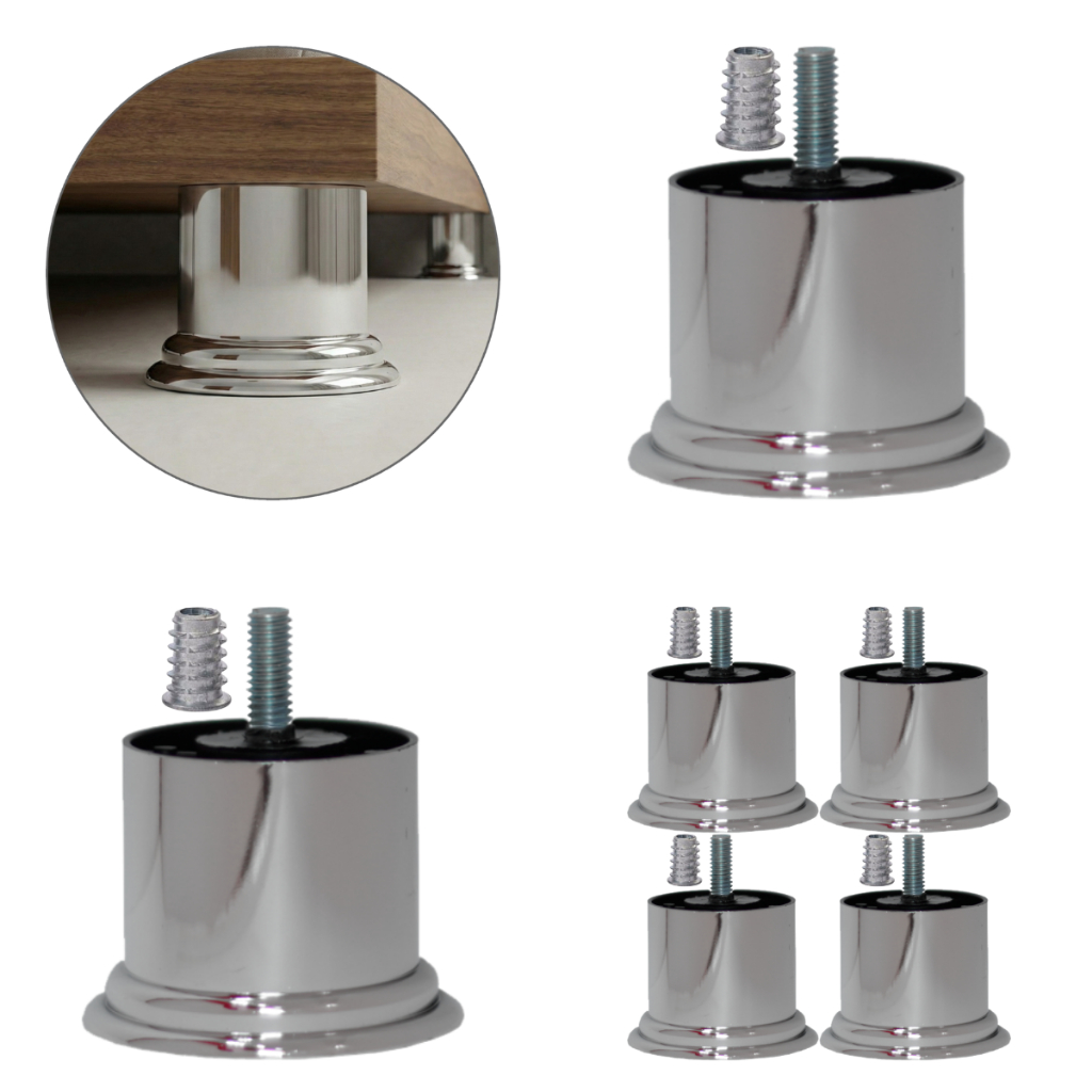 Mini Pé Cama Box Baixo Castor Gazin Ortobom 5cm Cromo - 6un em Oferta na Shopee