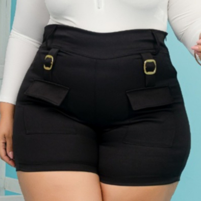 Short Alfaiataria GG, Plus Size Moda Femina Short Social Tamanho 46 ao 52