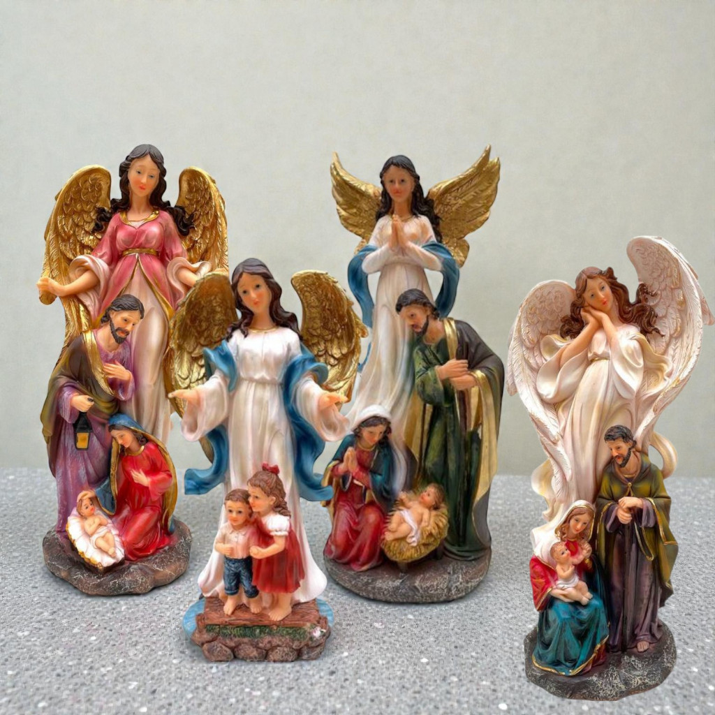 imagem anjo da guarda sagrada familia 30cm em resina modelos VALOR UNITARIO! PEÇA LINDISSIMA COM MELHOR ACABAMENTO