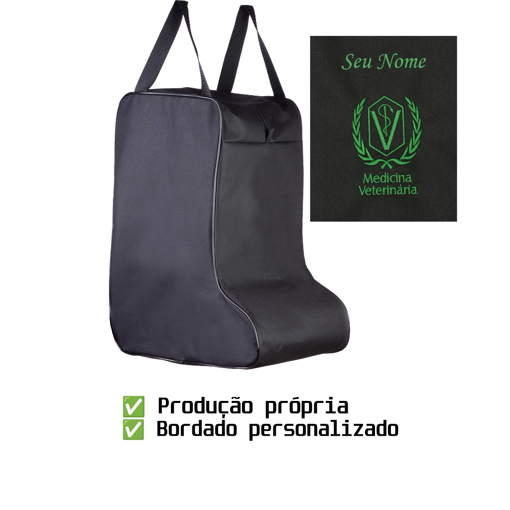 Bolsa Porta Botas Galocha Medicina Veterinária (BORDADO)