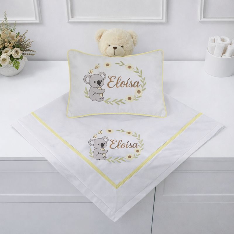 Cobre Leito Personalizável Antialérgico Maternidade Com Almofadinha Menina E Menino - 200 Fios - Envio Rápido