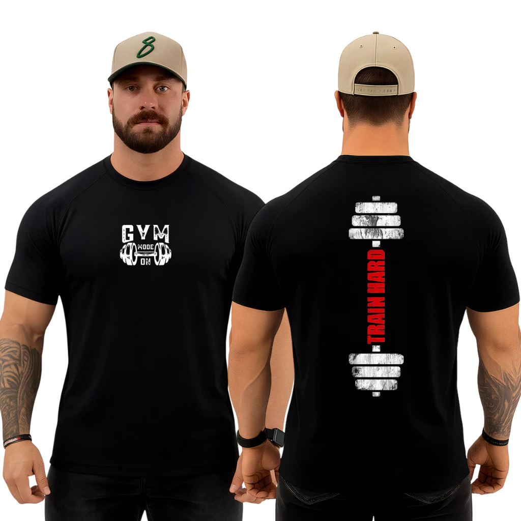 Camiseta Original Masculina Dry Fit para Academia para Musculação Treino Gym Halter Train Hard Cbum