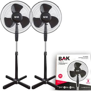 KIT 2 Ventiladores de Pedestal BAK 3 velocidades Coluna ajustavel 45w Super Silencioso 127V em Oferta na Shopee