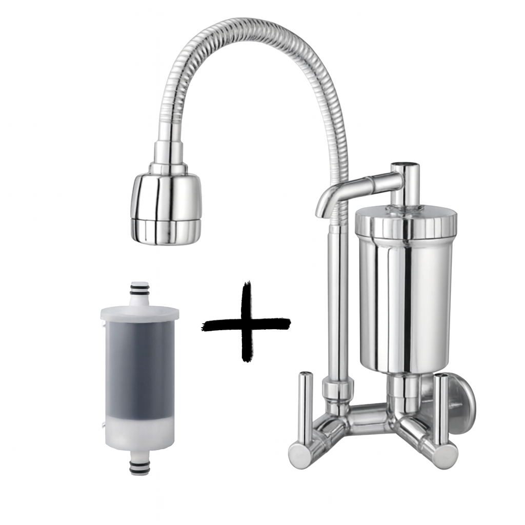 Torneira Gourmet Cozinha Parede com Filtro Flexível Jato Duplo Cromada 14 Volta em Oferta na Shopee