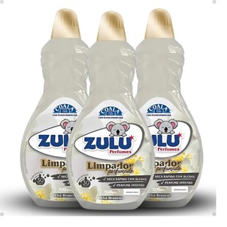 Kit Coala Zulu Perfumes: 3 Limpadores Perfumados Chá Branco 500ml