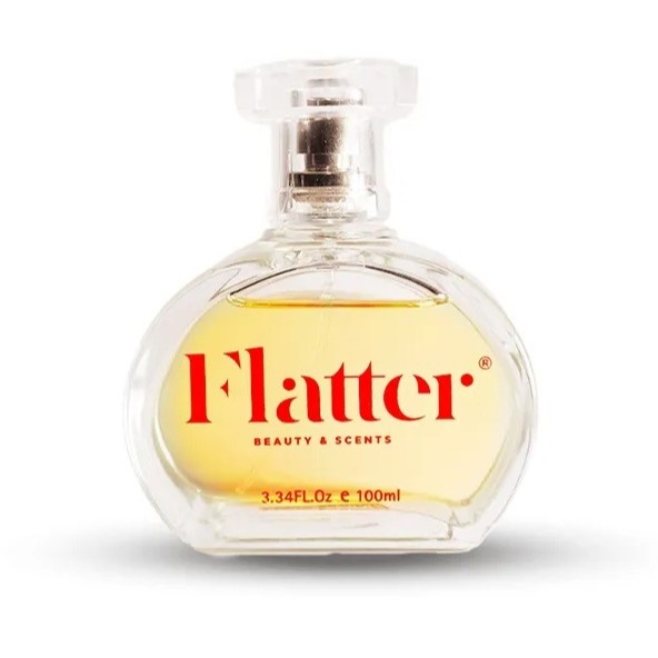 Perfume Feminino Flatter Extase 100mL Floral Oriental Pimenta Rosa Flores Brancas Cedro Ambar Sensual