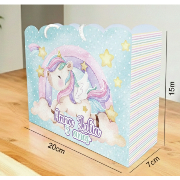 Sacolinha UNICORNIO  Personalizado Sacolinha Lembrancinha Aniversário UNICORNIO
