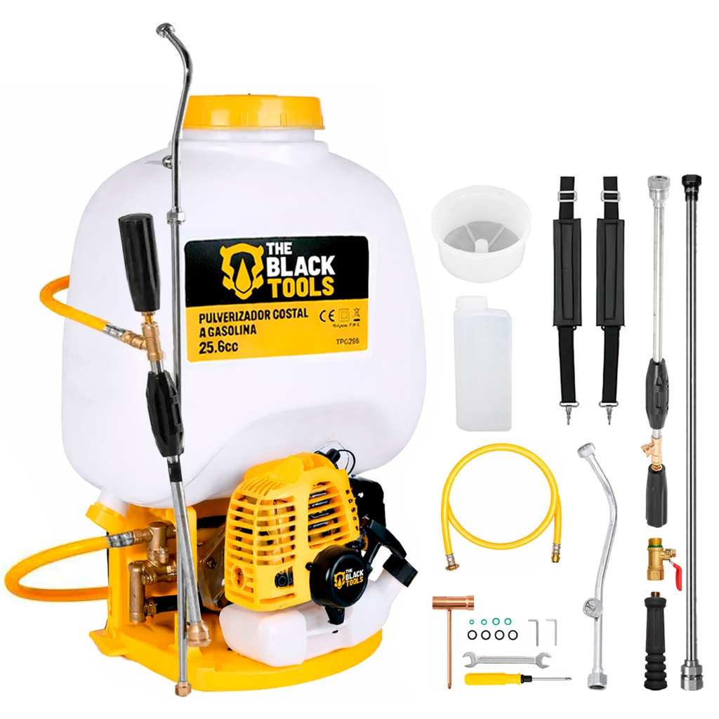 Bomba Pulverizador Costal Agrícola A Gasolina 25l Motorizado 2 Lanças 25,6cc Completo Acessórios Tpg256 The Black Tools em Oferta na Shopee